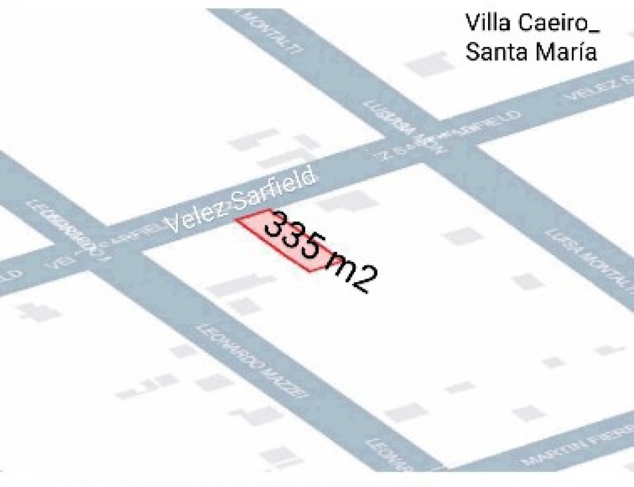 Vendo de Lote 335 m2- Santa Maria de Punilla