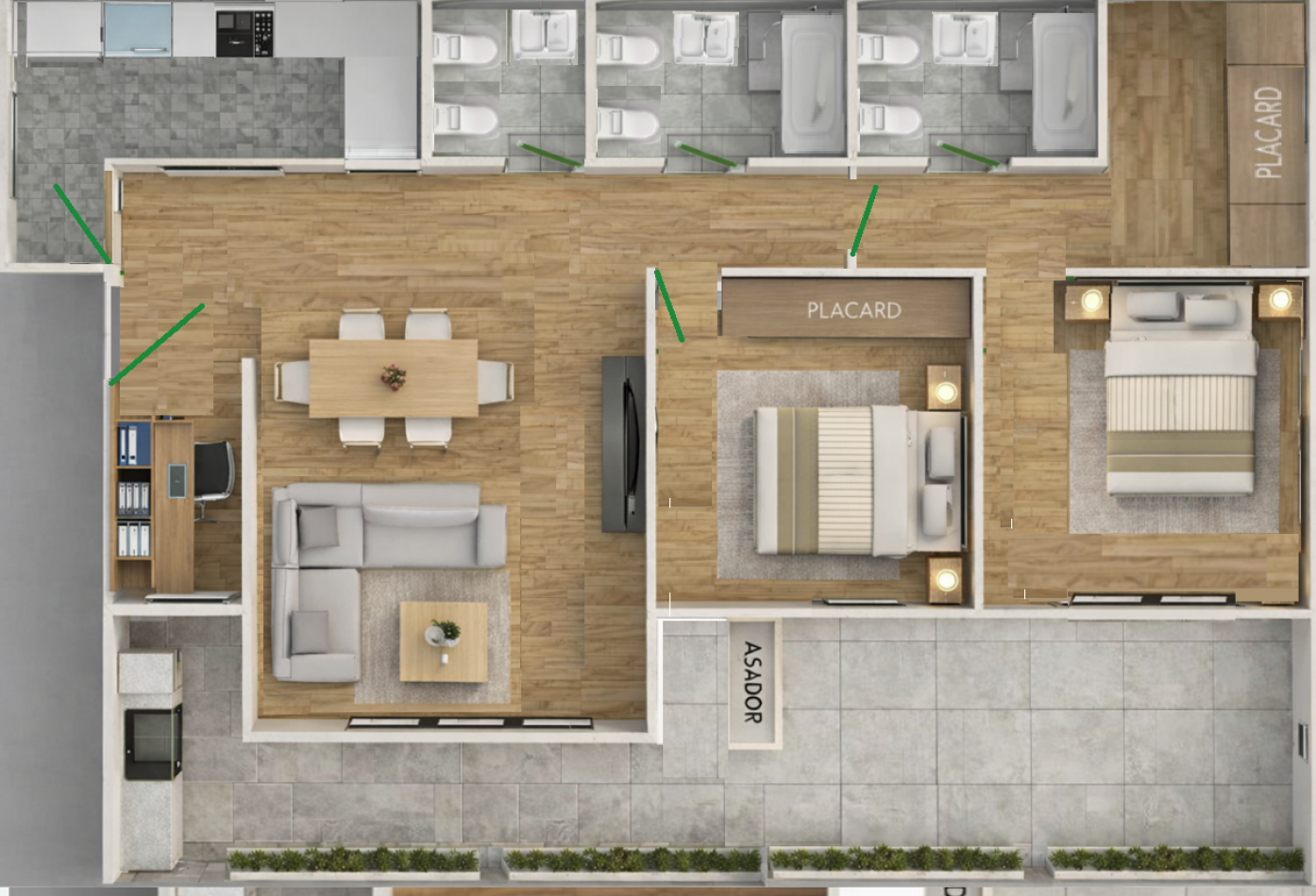 Vendo Depto de categoria 2 dorm.c/cochera en Housing Sureño -Cordoba capital 