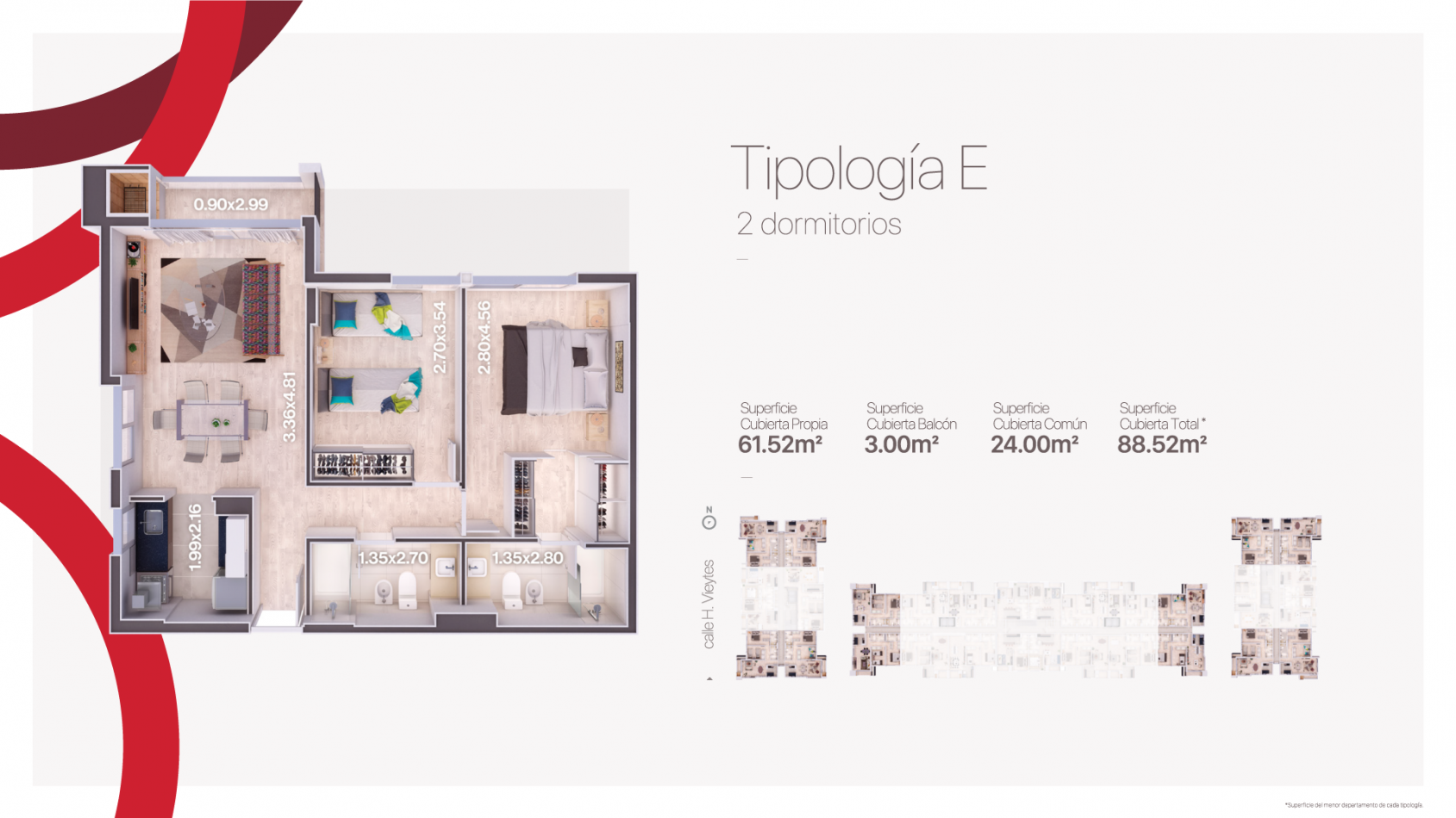 EN VENTA  DEPTO DE CATEGORIA-2 DORM. -QUATRO HOUSING -Viyetes 1331